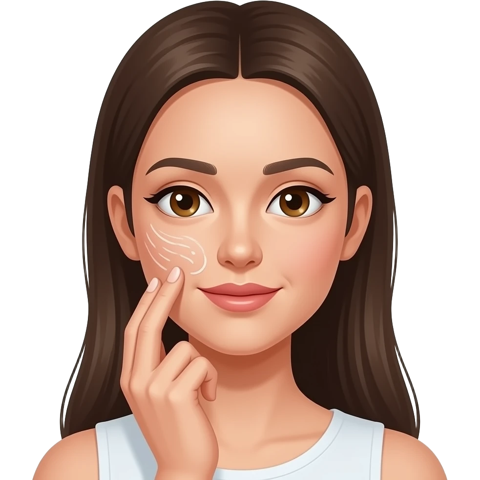 건조한 피부를 만지는 여성 emoji