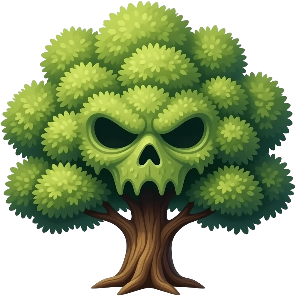 make the tree scary emoji