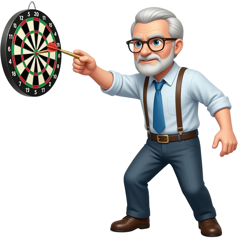 Grumpy old man throwing darts emoji