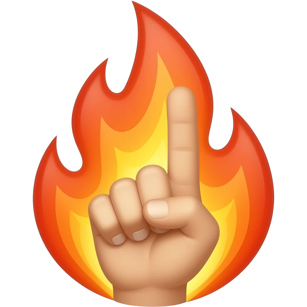 flaming finger emoji