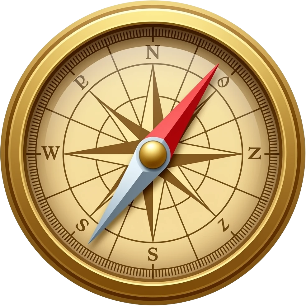 ancient map with compass emoji