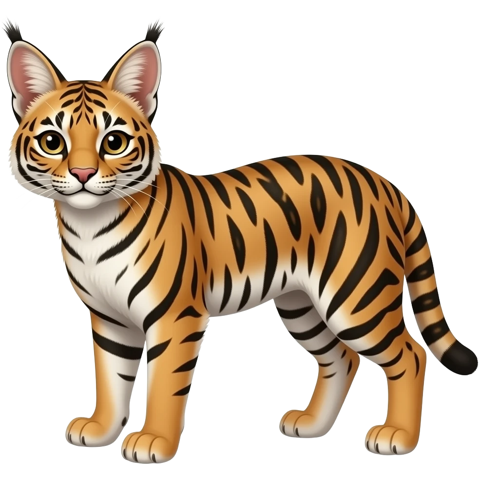 Rishboland Tiger-Caracal-Leopard-Serval-hybrid, full body emoji