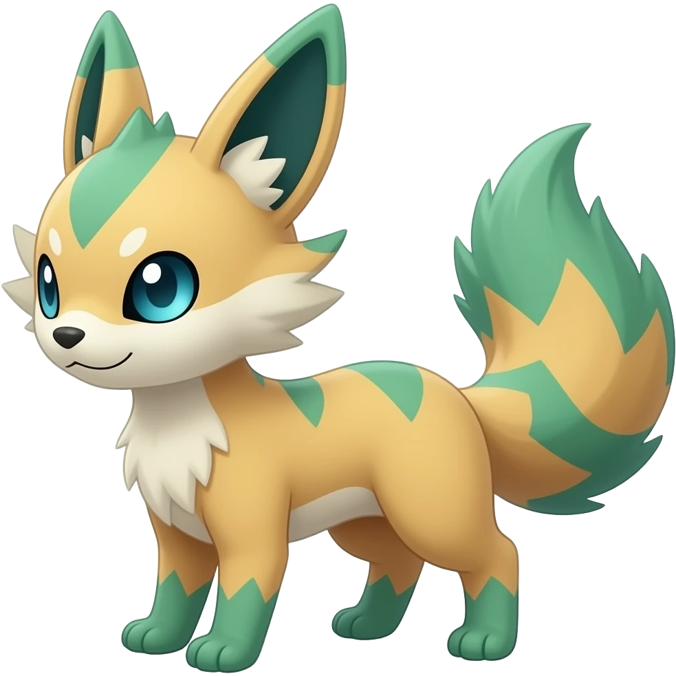 Meowstic-Leafeon-Minccino-Furret-hybrid emoji
