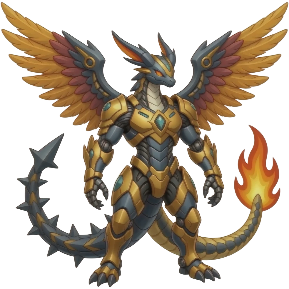 Guilmon-Scizor-Bisharp-Darkrai-Latias-Koraidon-Fakémon-Animal-hybrid, full body emoji