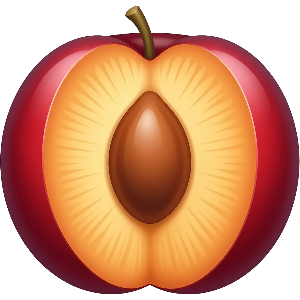 Plum but make it half red half orange but more red but not open emoji