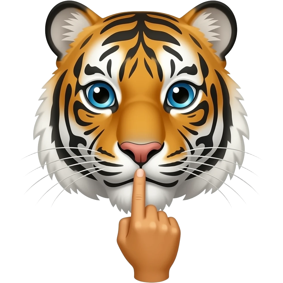 TİGER EMOJİ × BE QUİET EMOJİ emoji