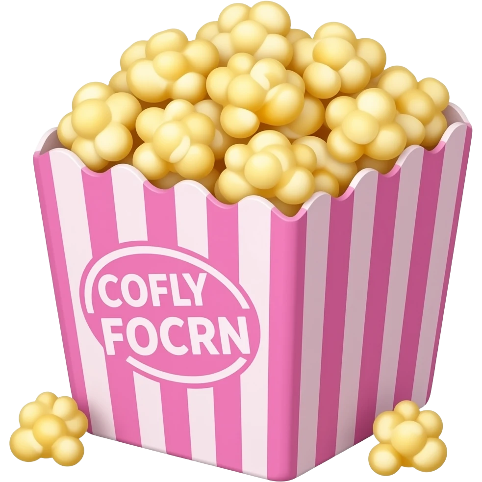 Создай попкорн в розовой коробке emoji