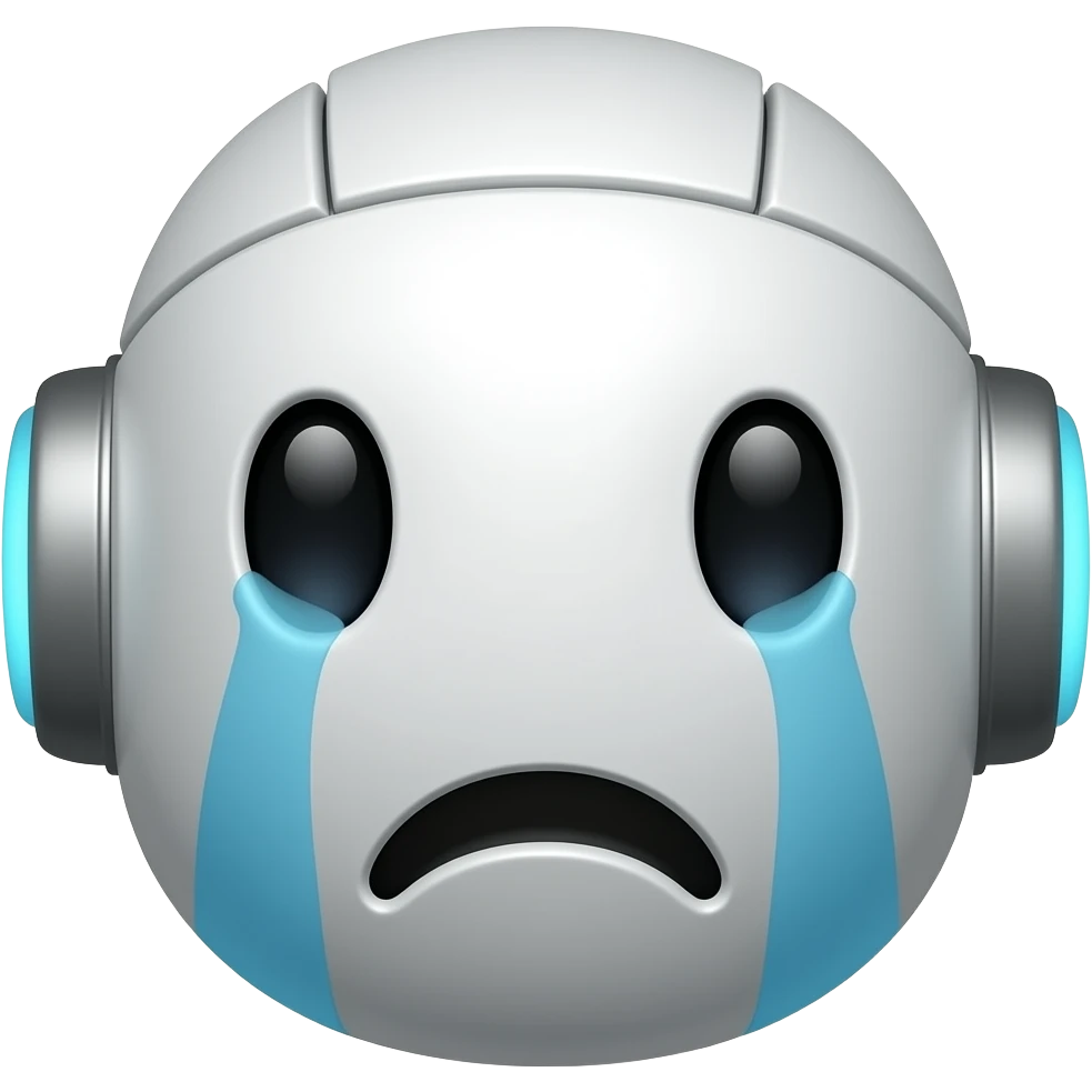 robot face crying emoji