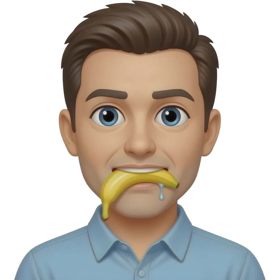 流口水表情，嘴里含着一根香蕉 emoji