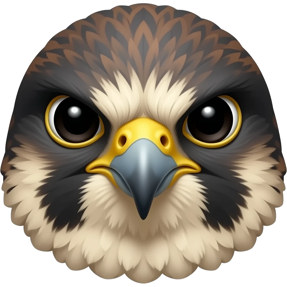 Peregrine Falcon head emoji with a angry expression with angry eyebrows emoji