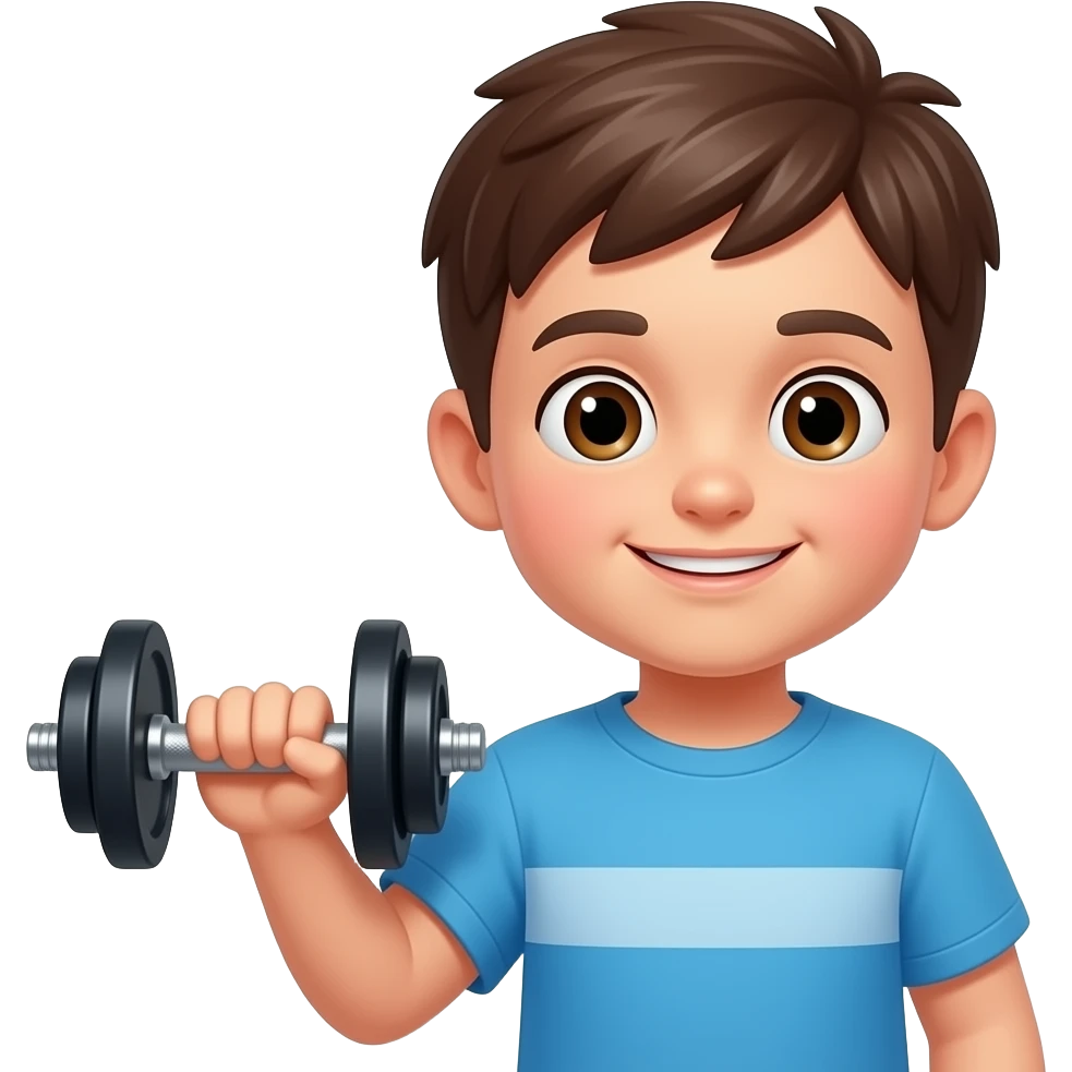 easy dumbbell boy emoji