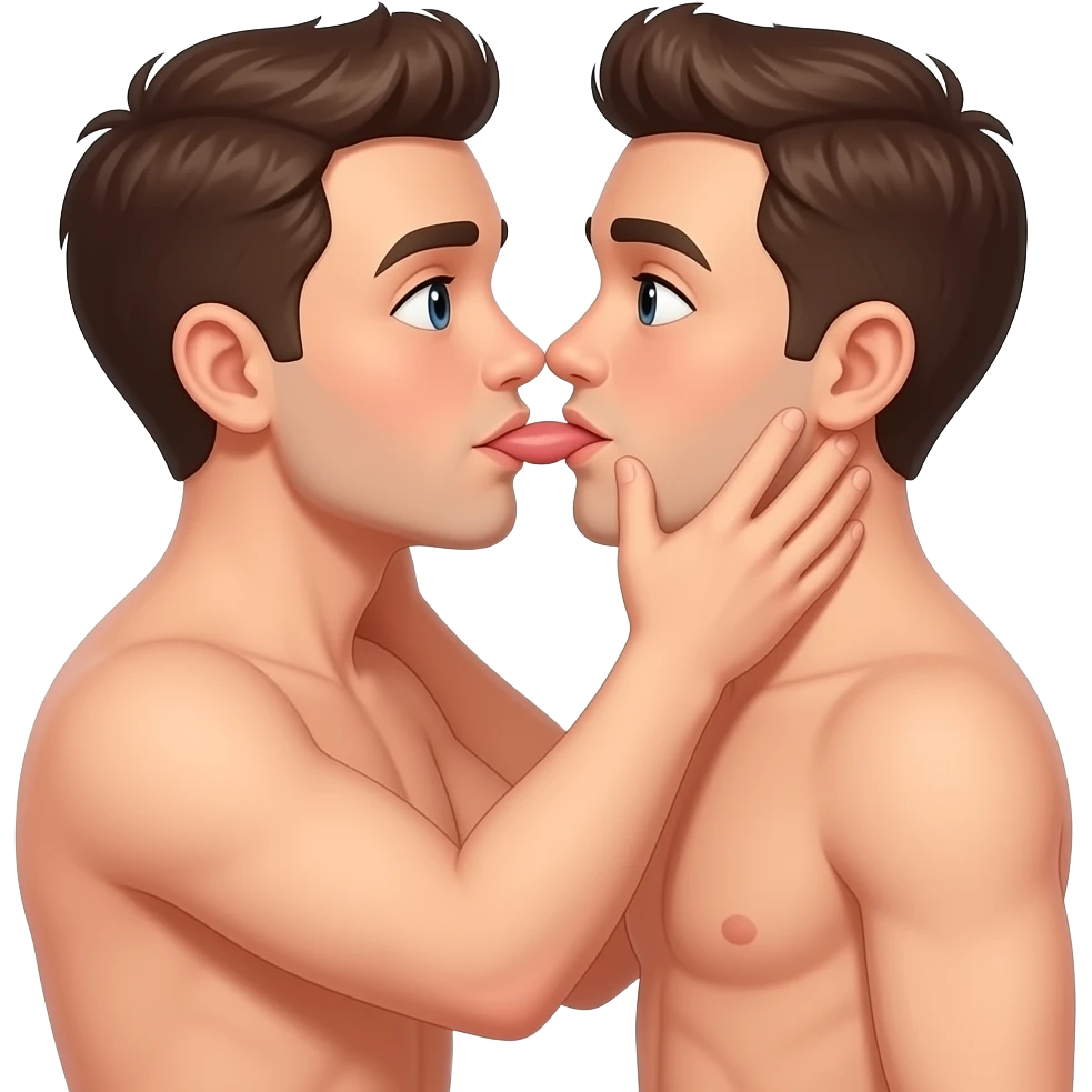 2 mans naked making sex emoji