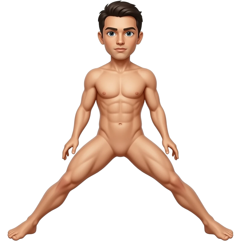 Naked body legs spread full body emoji