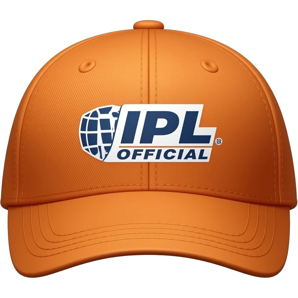 Orange cap with ipl official logo written on it emoji