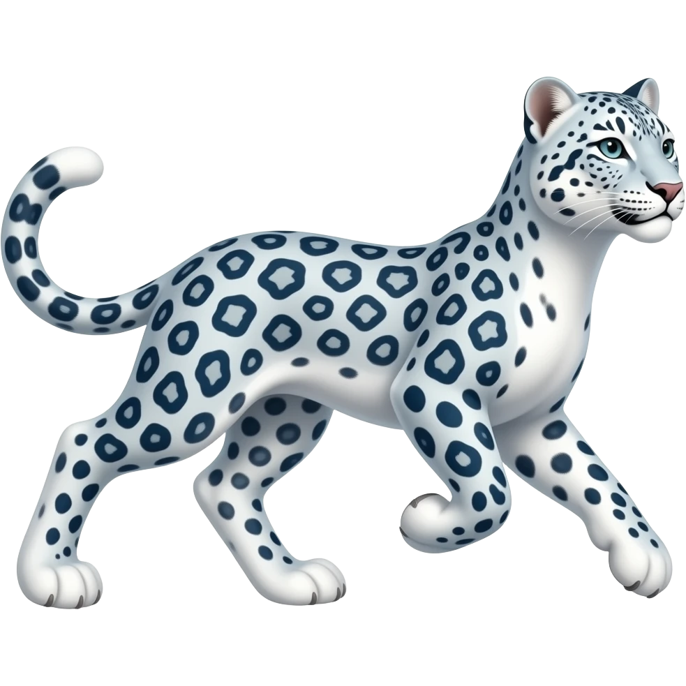 snow leopard running emoji
