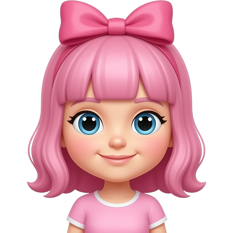 Розовая девочка с бантиком emoji