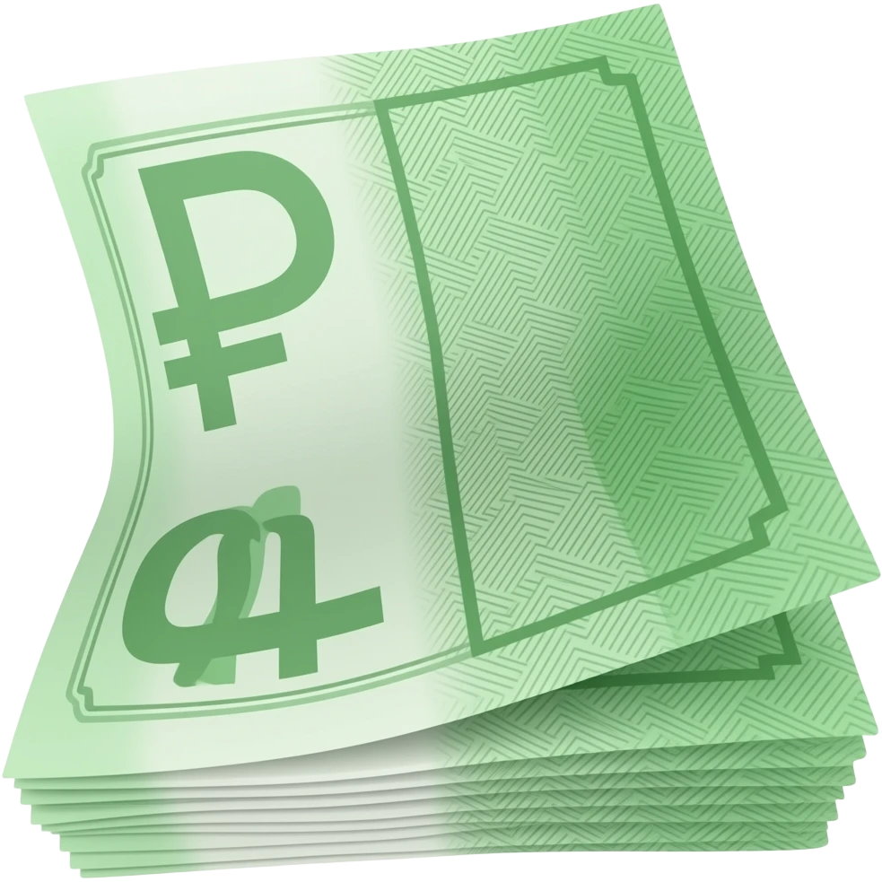green rubles wavy smooth banknote minimalism emoji 3d perspective emoji