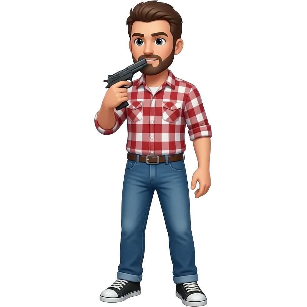 Biting down on a gun emoji