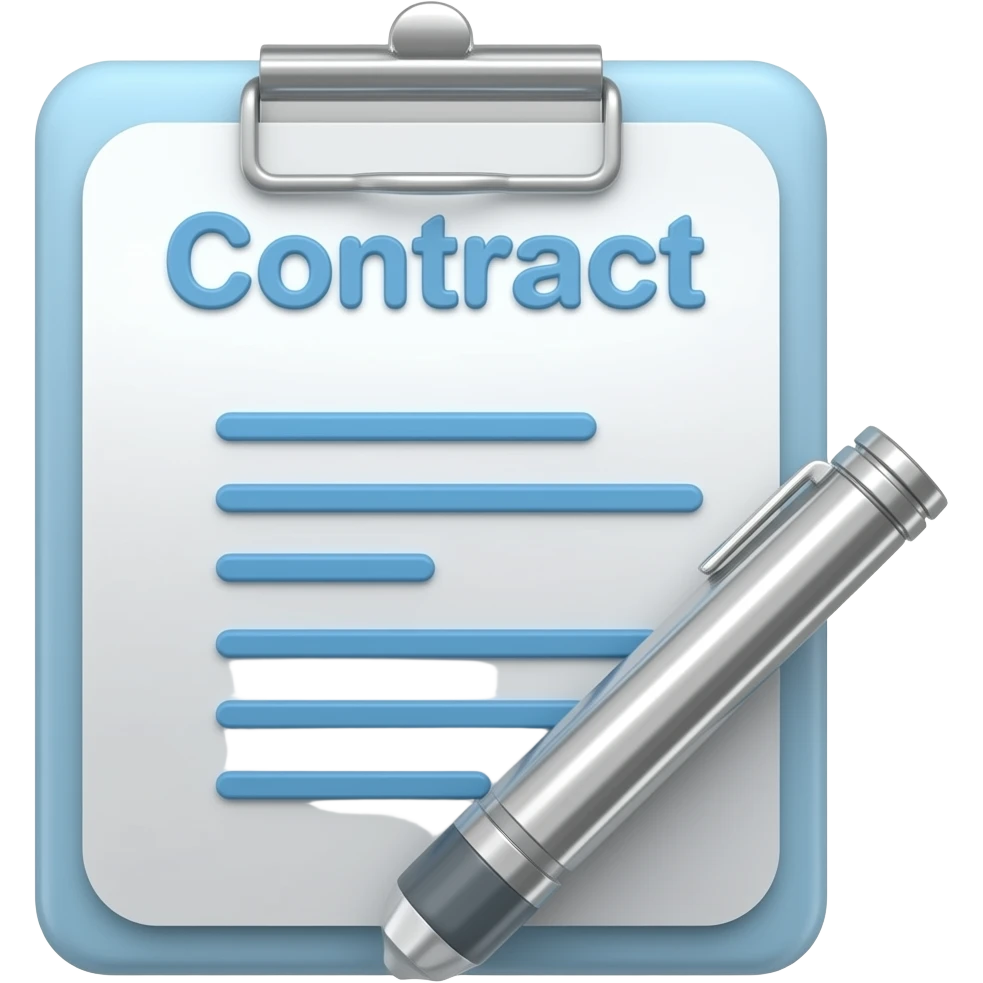 3D emoji icon of a single contract document emoji | AI Emoji Generator