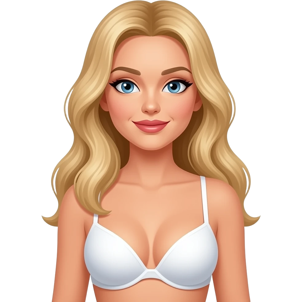 blonde , hair long , copette , white , sexy , top bra emoji