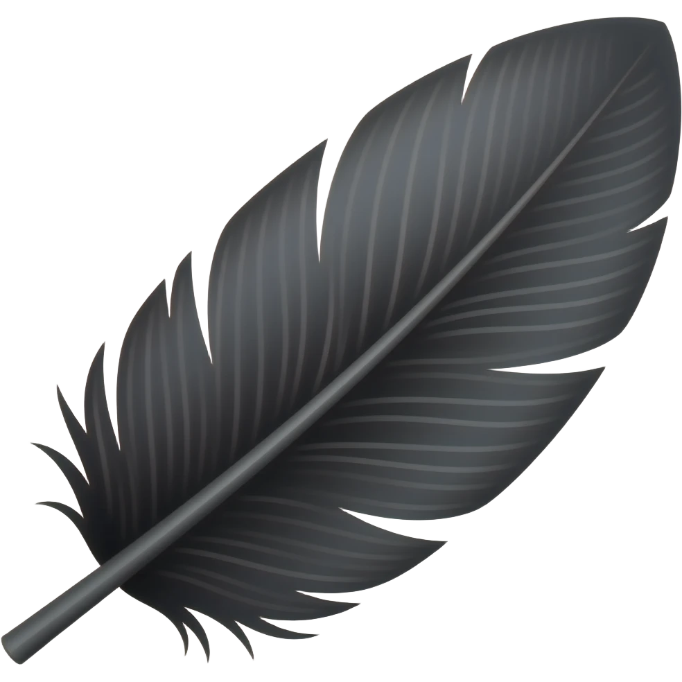 Black glossy feathe emoji