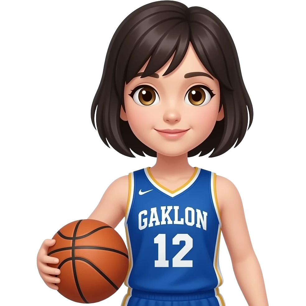 girl short hair basketball player portrait emoji