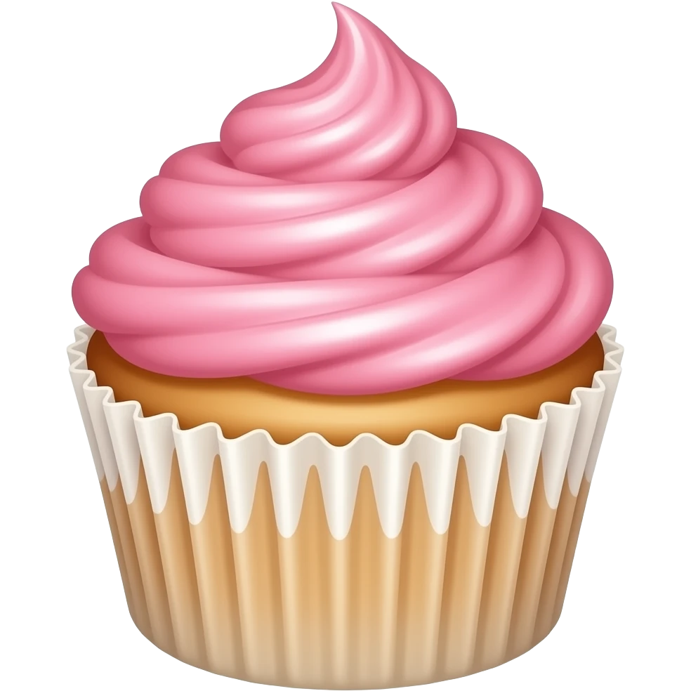 Cupcake with pink icing emoji