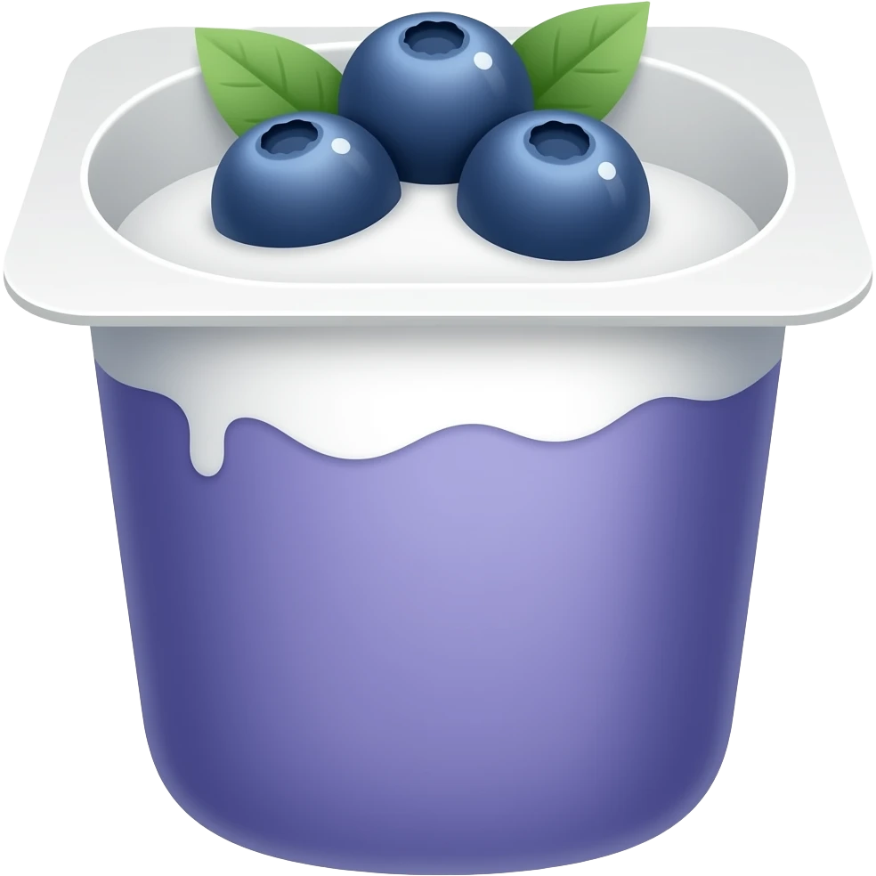 Container of blueberry yogurt emoji