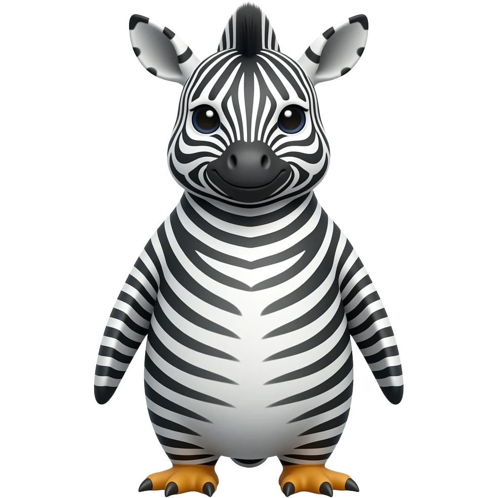 🐧mixed with🦓 emoji