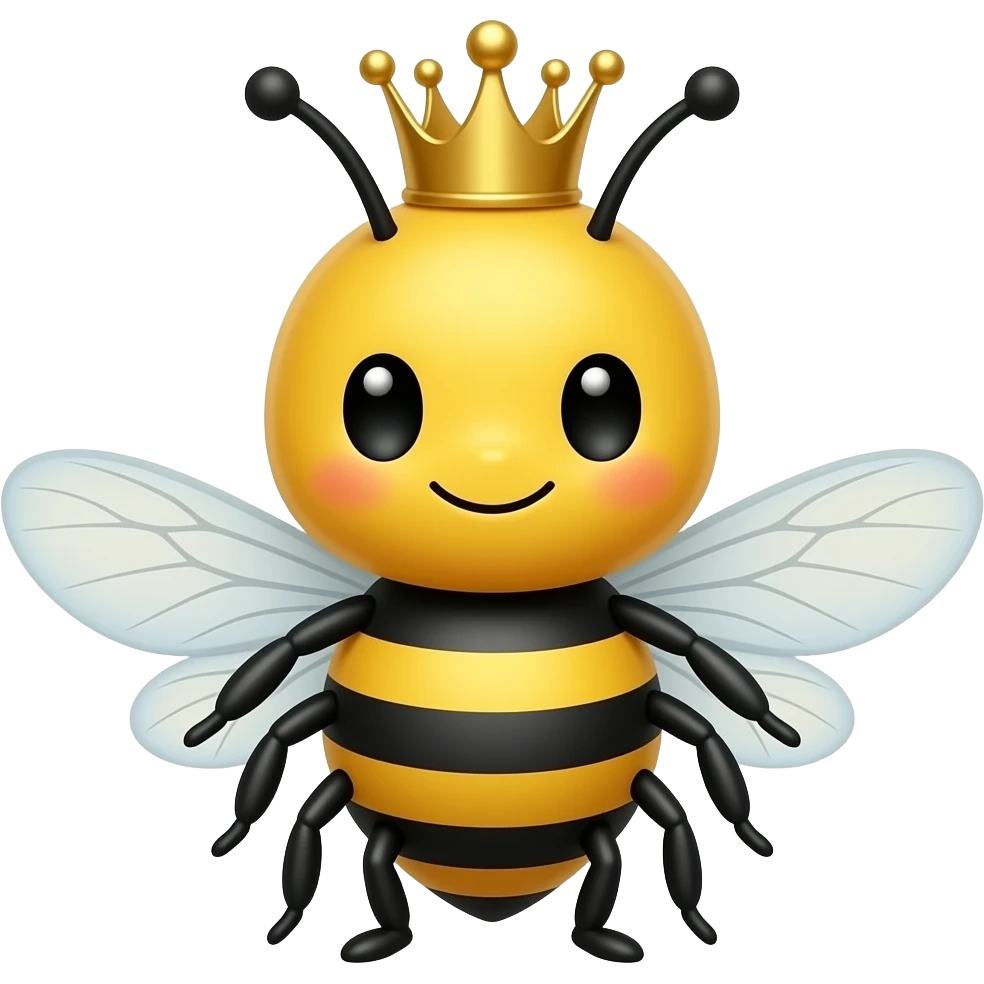 cute cartoon queen bee emoji