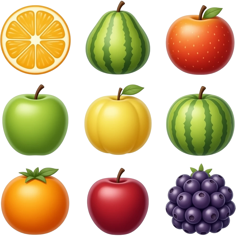 фрукты и ягоды emoji