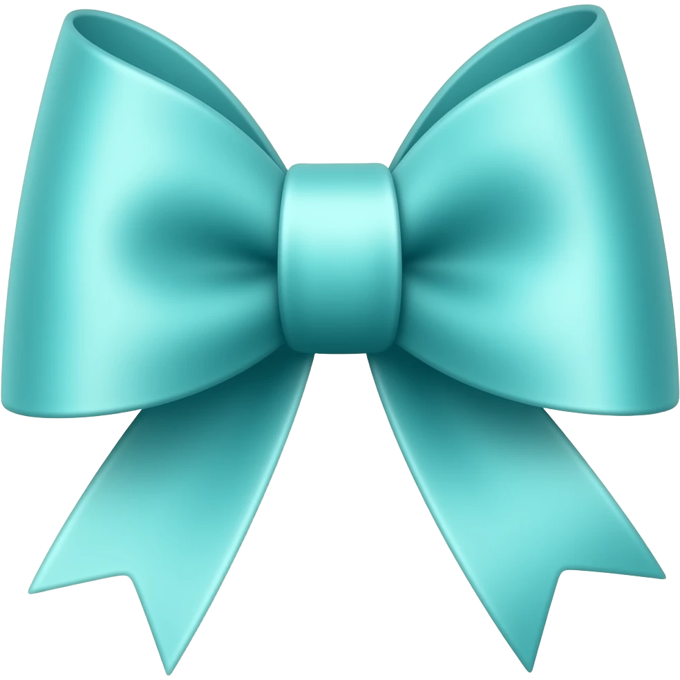 Tiffany blue bow emoji