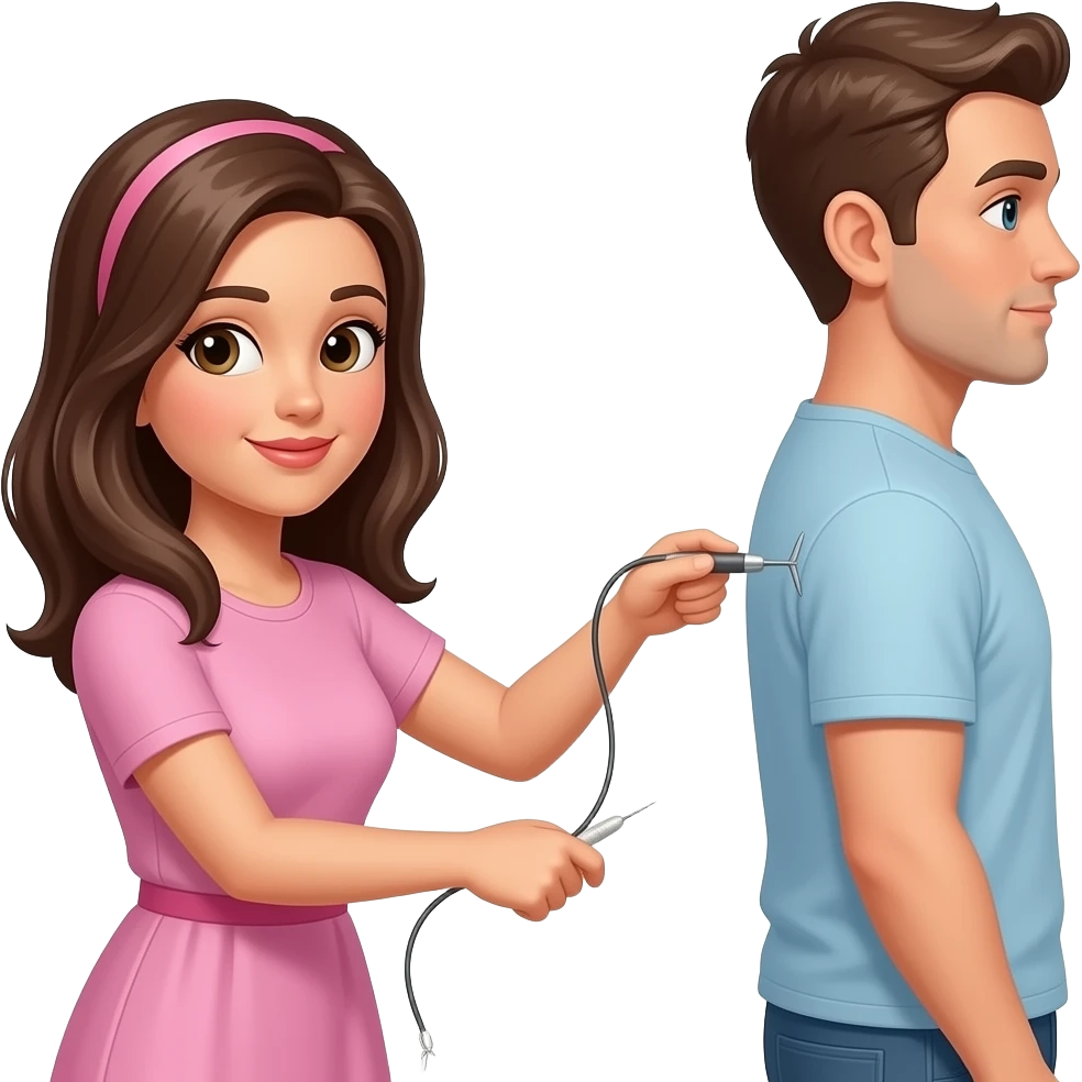 Woman pegging man emoji