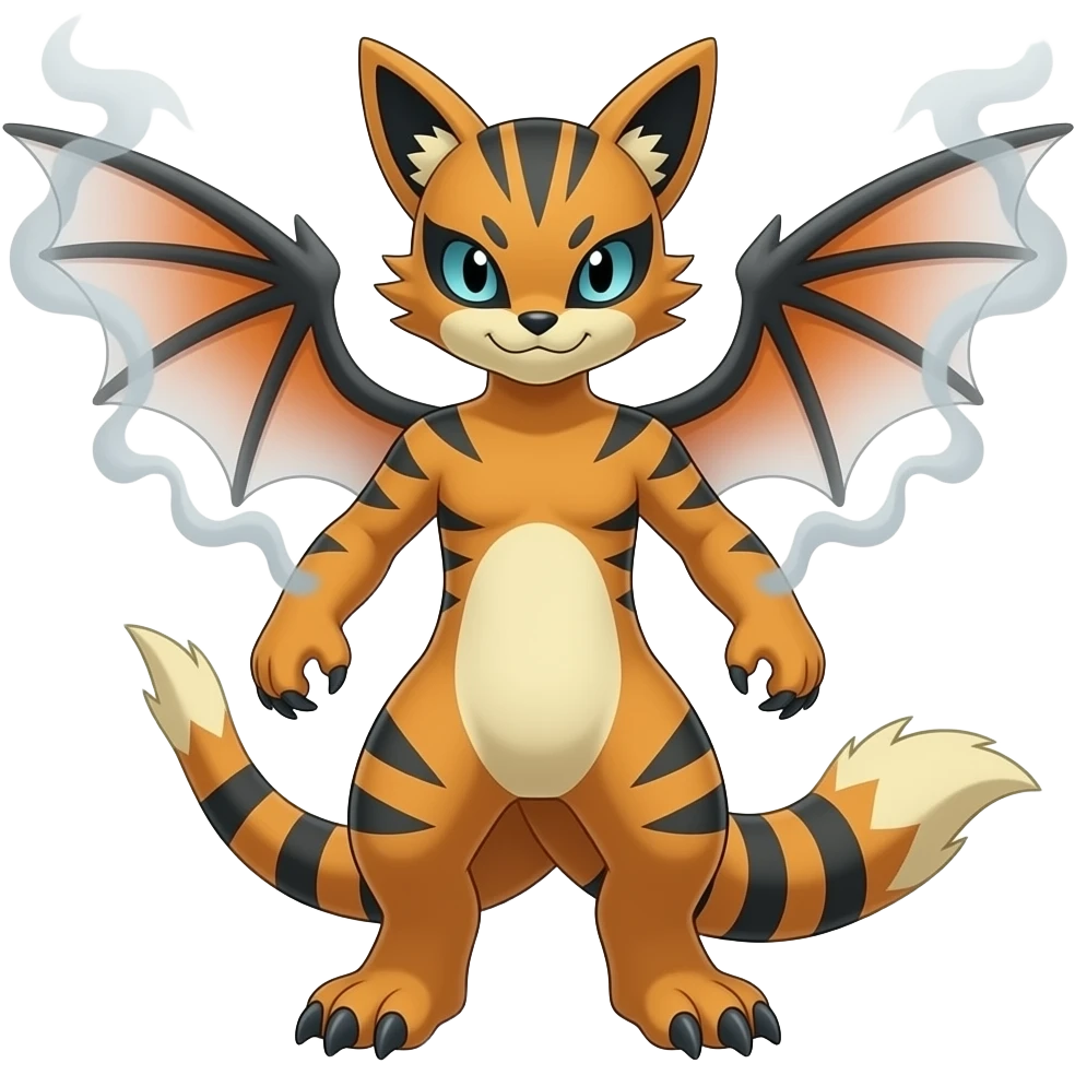 Houndour-Torracat-Zorua-Salandit-Flareon-Fakémon-Digimon-fusion (full body) emoji