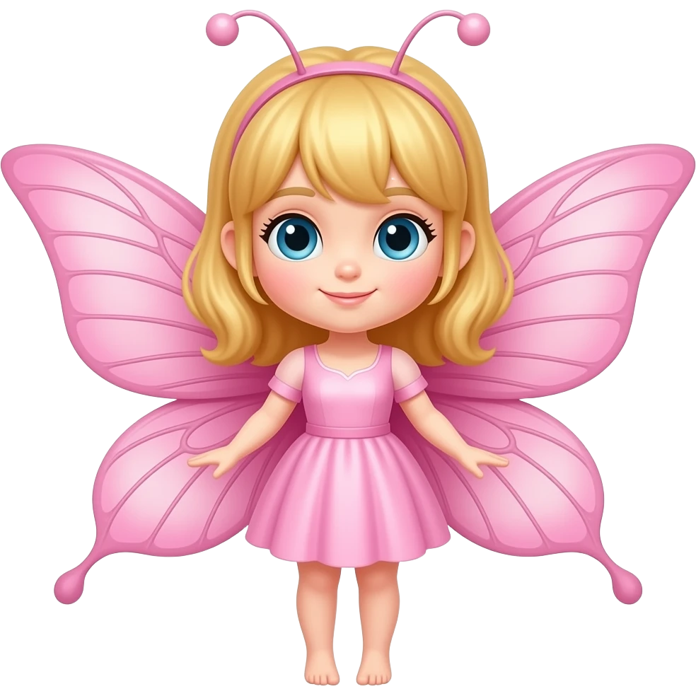 cute fairy with pink wings, make her girlie emoji