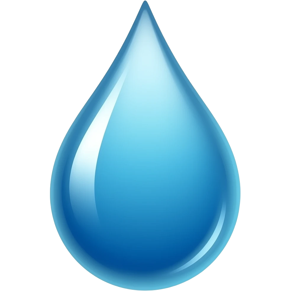 Single blue water droplet. Classic emoji, subtle shading, matte colors ...