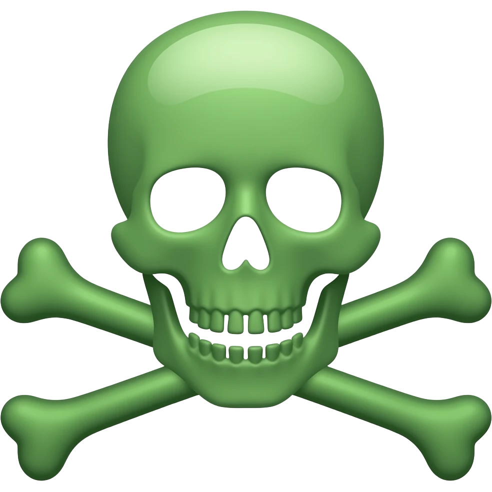 Skull and Crossbones green emoji