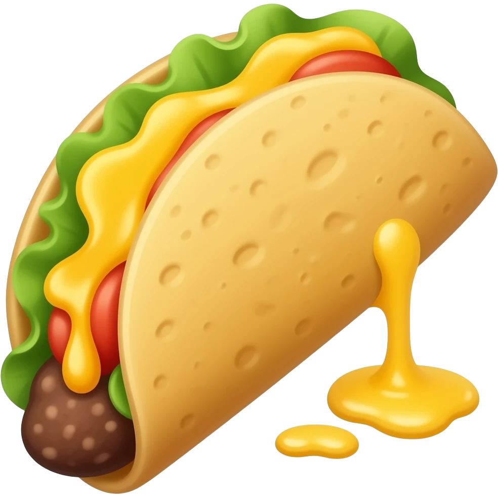 Tortilla and melted cheese emoji