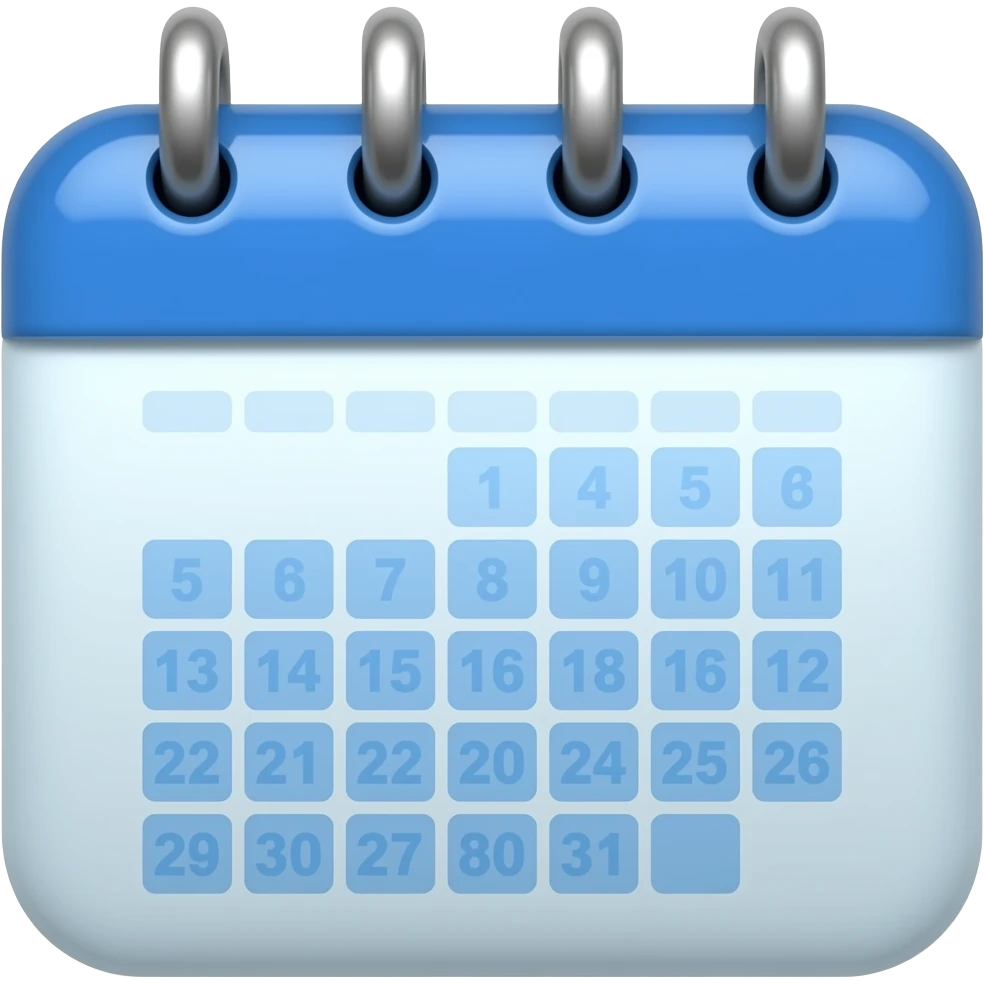 blue calendar emoji