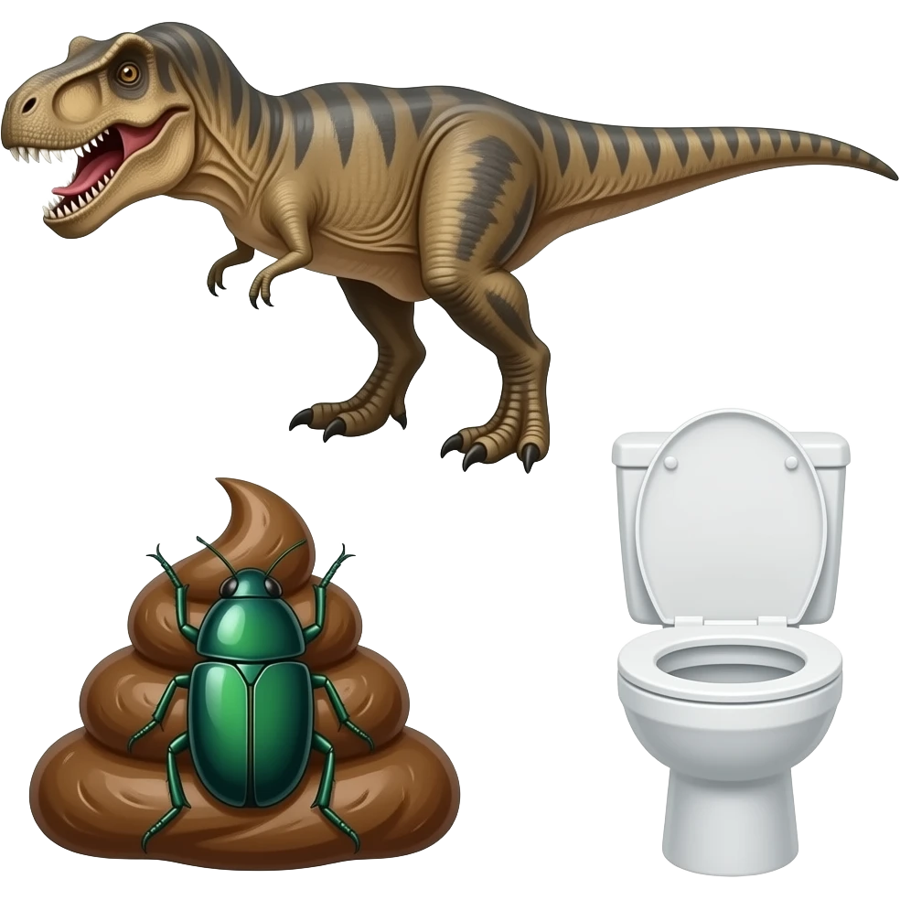 🦖 💩🪲🚽 wow so many dugn emoji