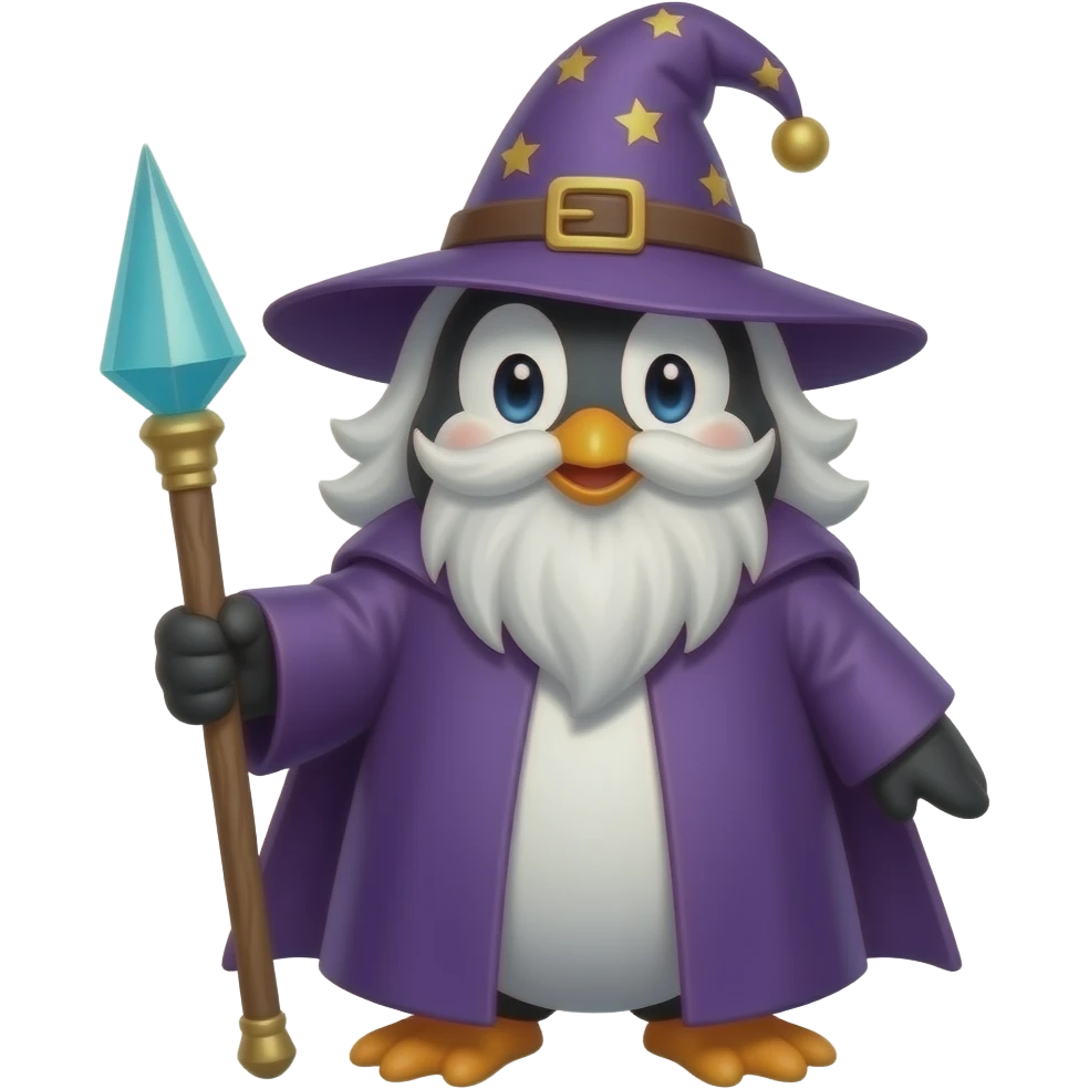 Penguin Wizard emoji