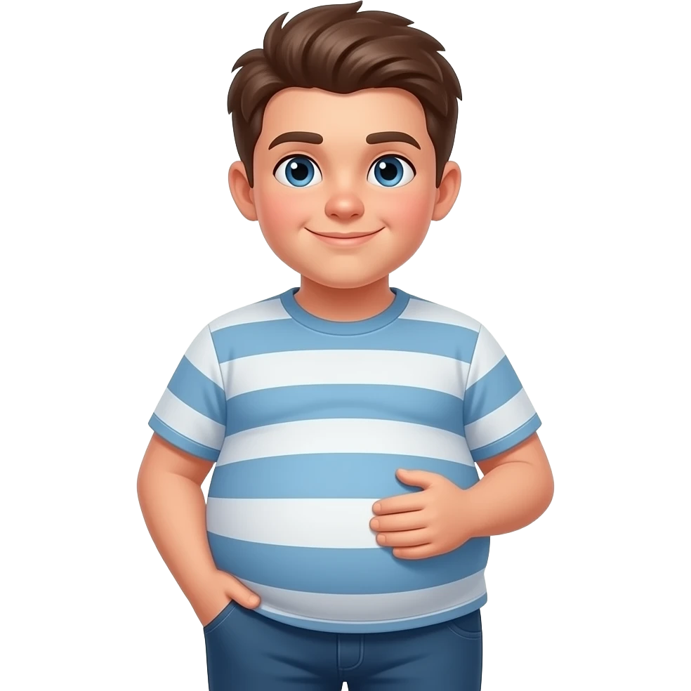 Chłopak ma 14 lat z piwnym brzuch emoji