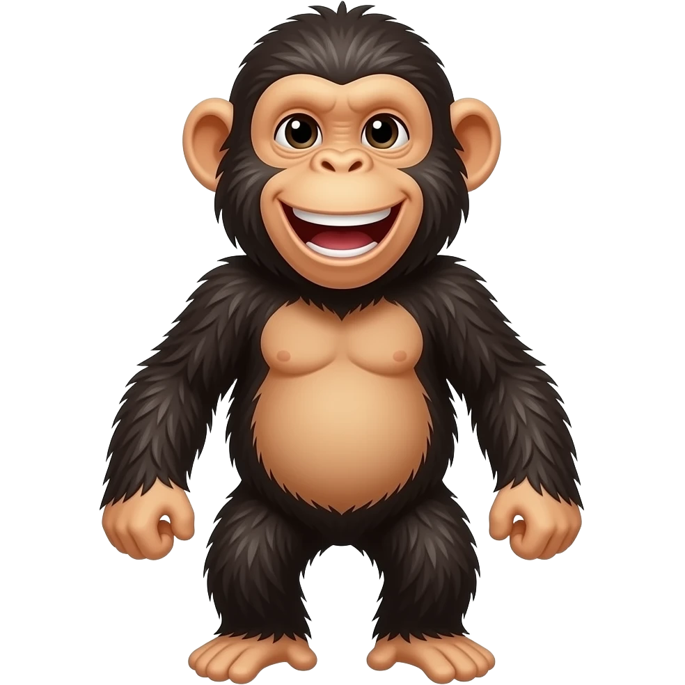 chimpanche feliz y riendo emoji