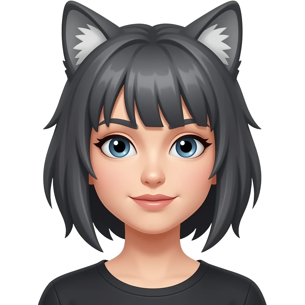 Kadın bir karakter fakat saçı Wolfcut kesim olsun emoji