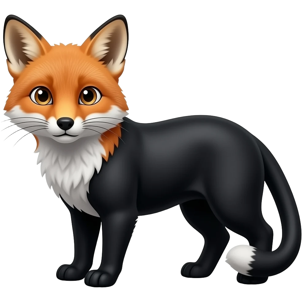 Fox with black panther emoji