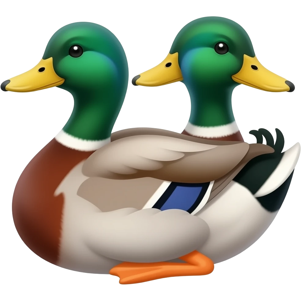 A pair of ducks snuggled together emoji