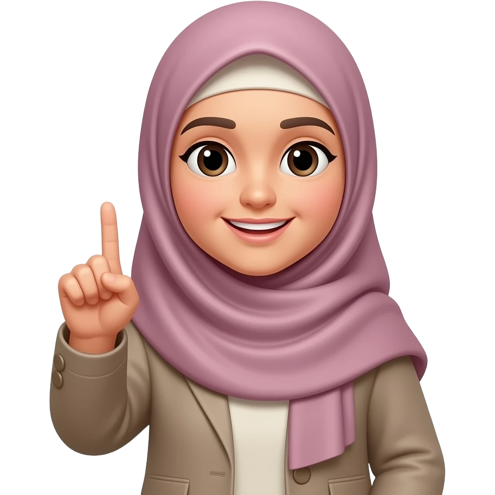 Muslim lady pointer her finger emoji