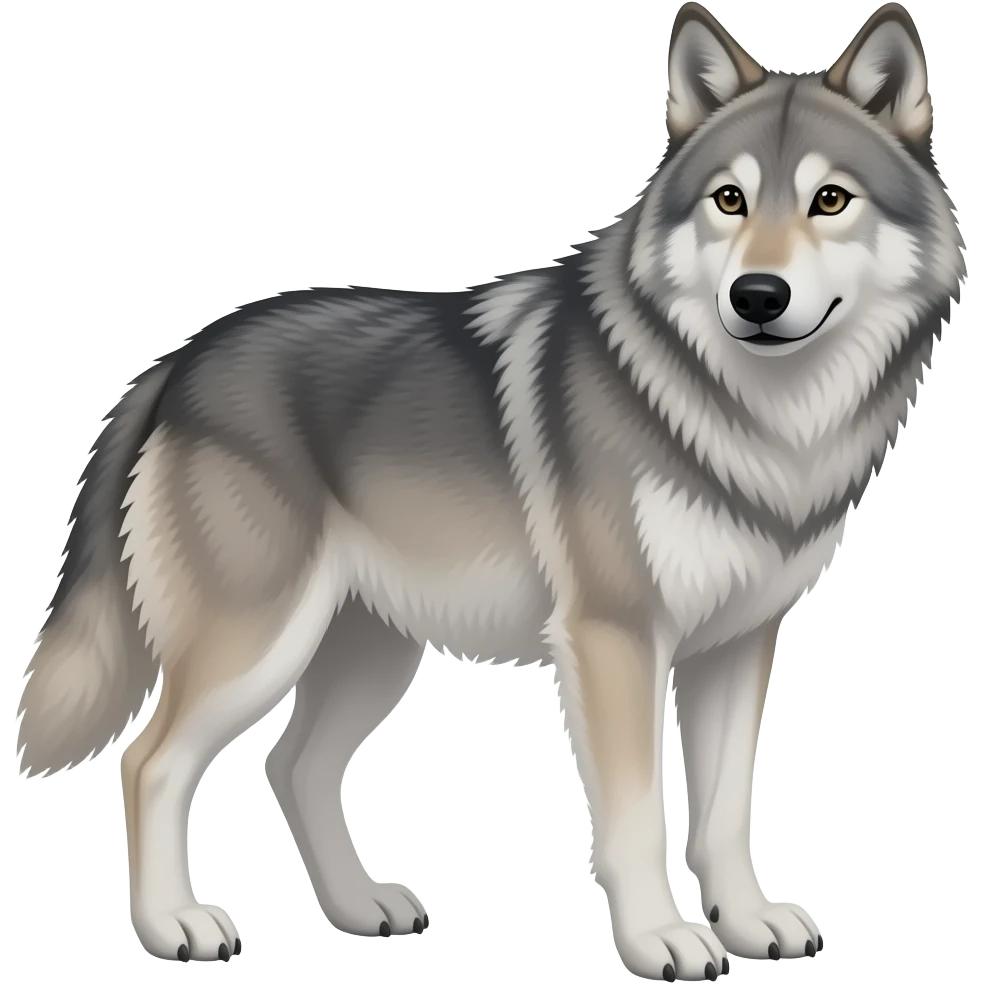 un lobo de cuerpo entero diciendo adios emoji