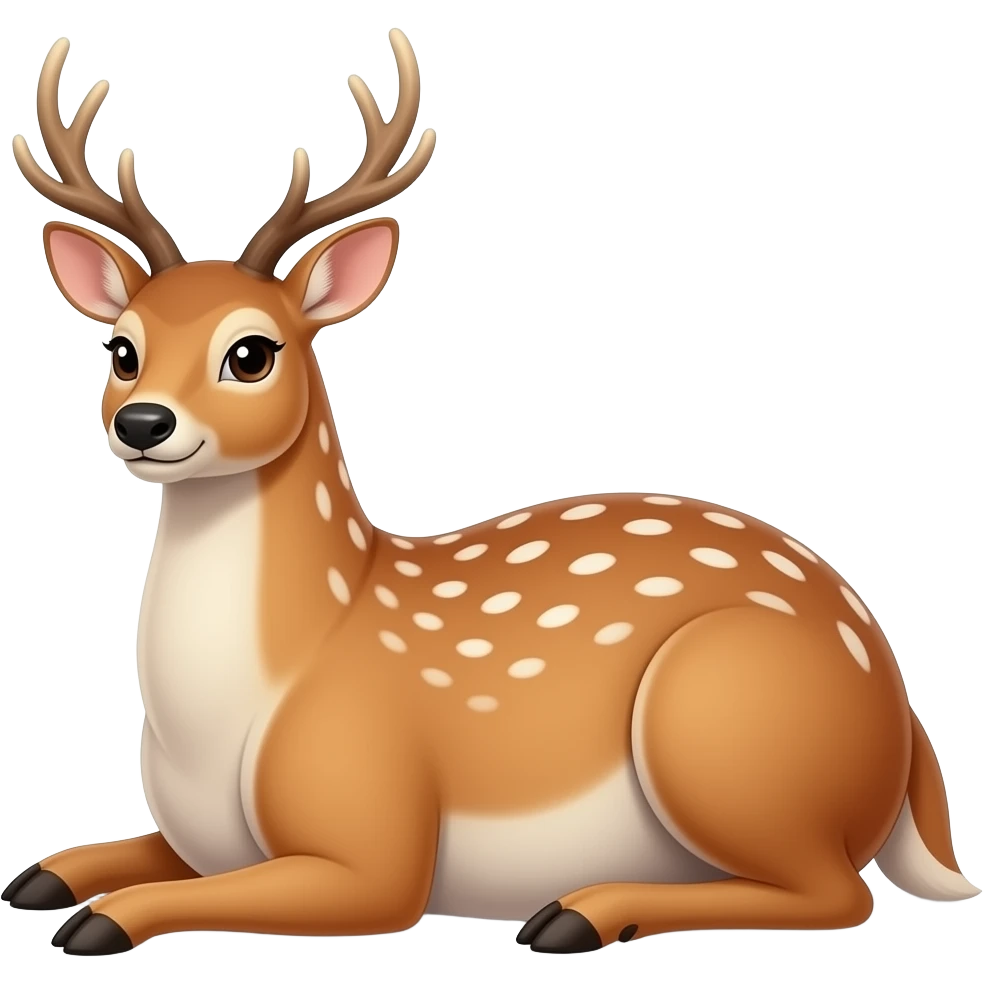 A female deer’s stomach gets massively large and heavy,she ate too much,now the deer/doe is obese,even her big belly rests on the ground while she stands. emoji