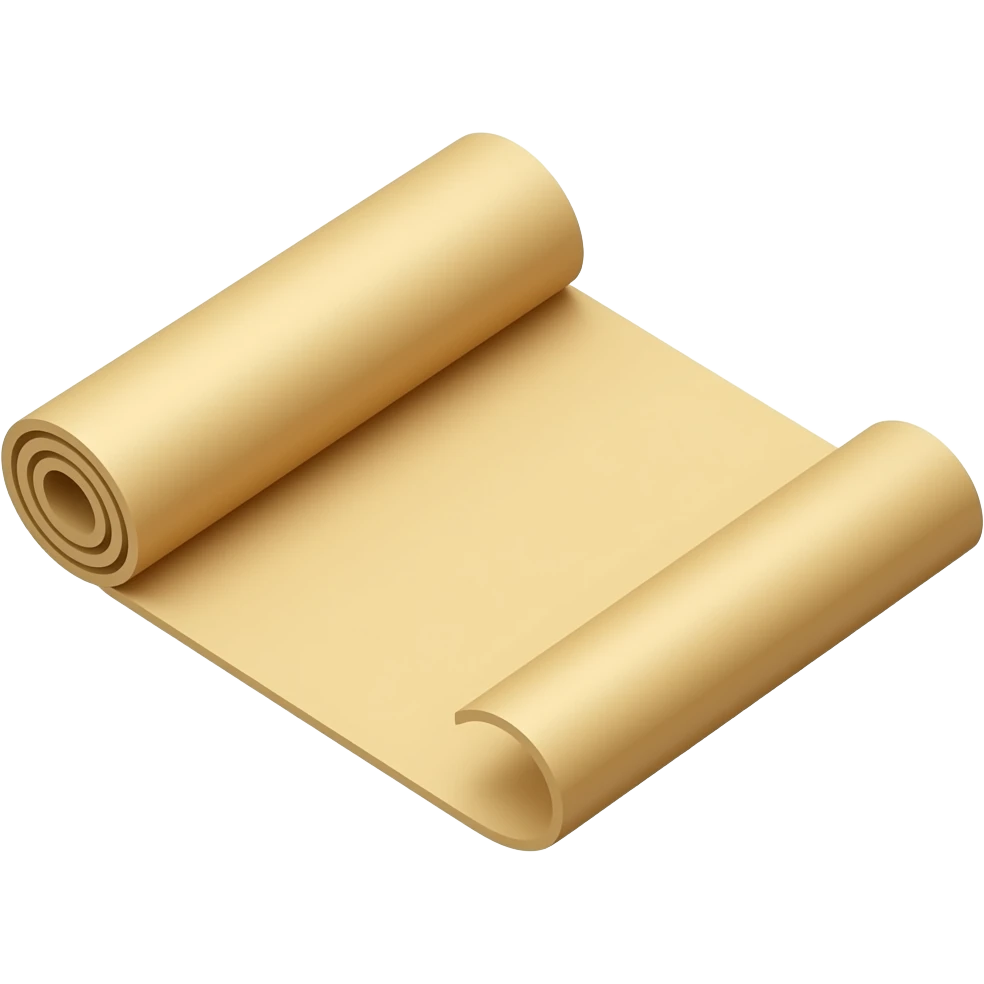 creme half rolled out yoga mat with only a rolled side the other side is on the floor straight that has the same style as iphone emojis emoji